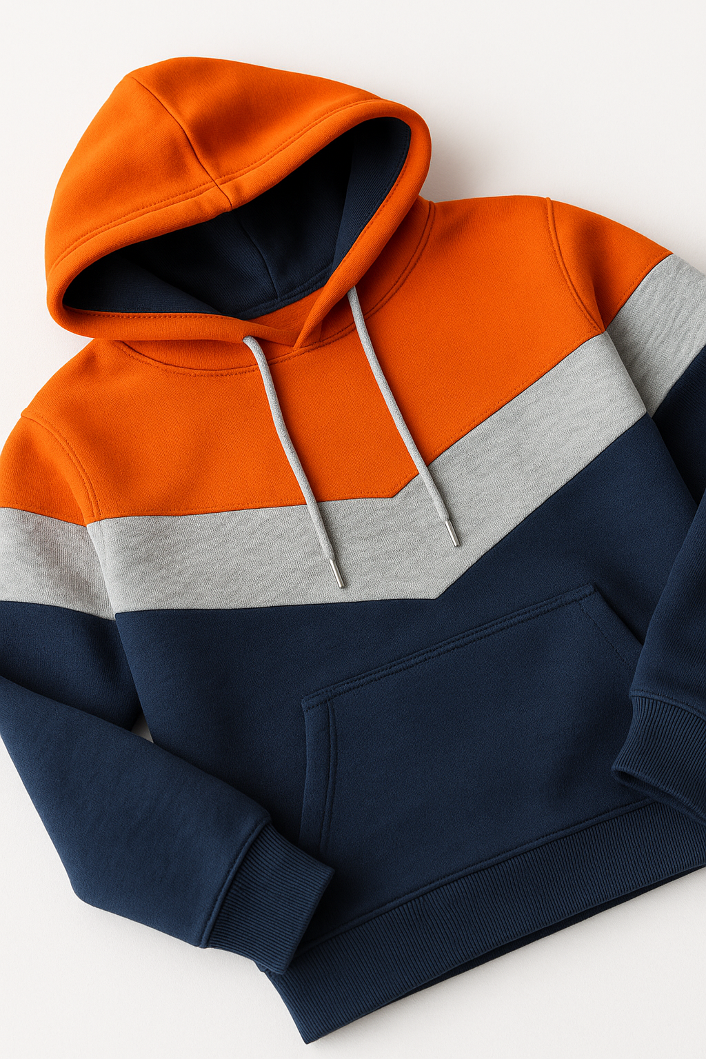 Premium Cotton Tri-Color Hoodie – Urban Sport Style