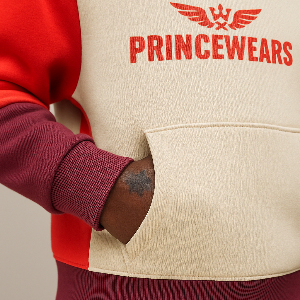 Bold Block cotton Hoodie – PRINCEWEARS Signature Edition