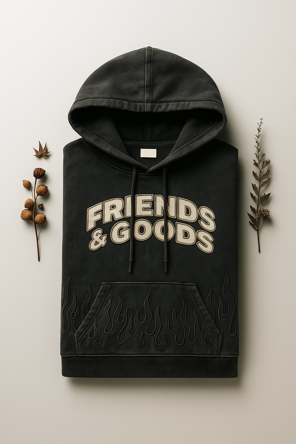 Friends & Goods Flame Cotton Hoodie – Heavyweight Streetwear