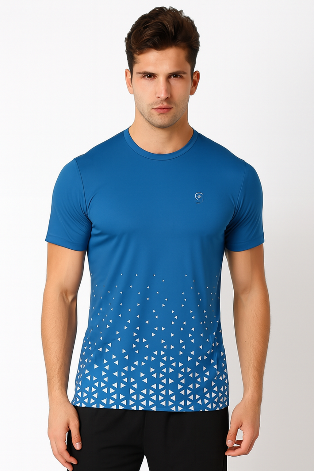 GeoBurst Blue Sublimation Sports T-Shirt