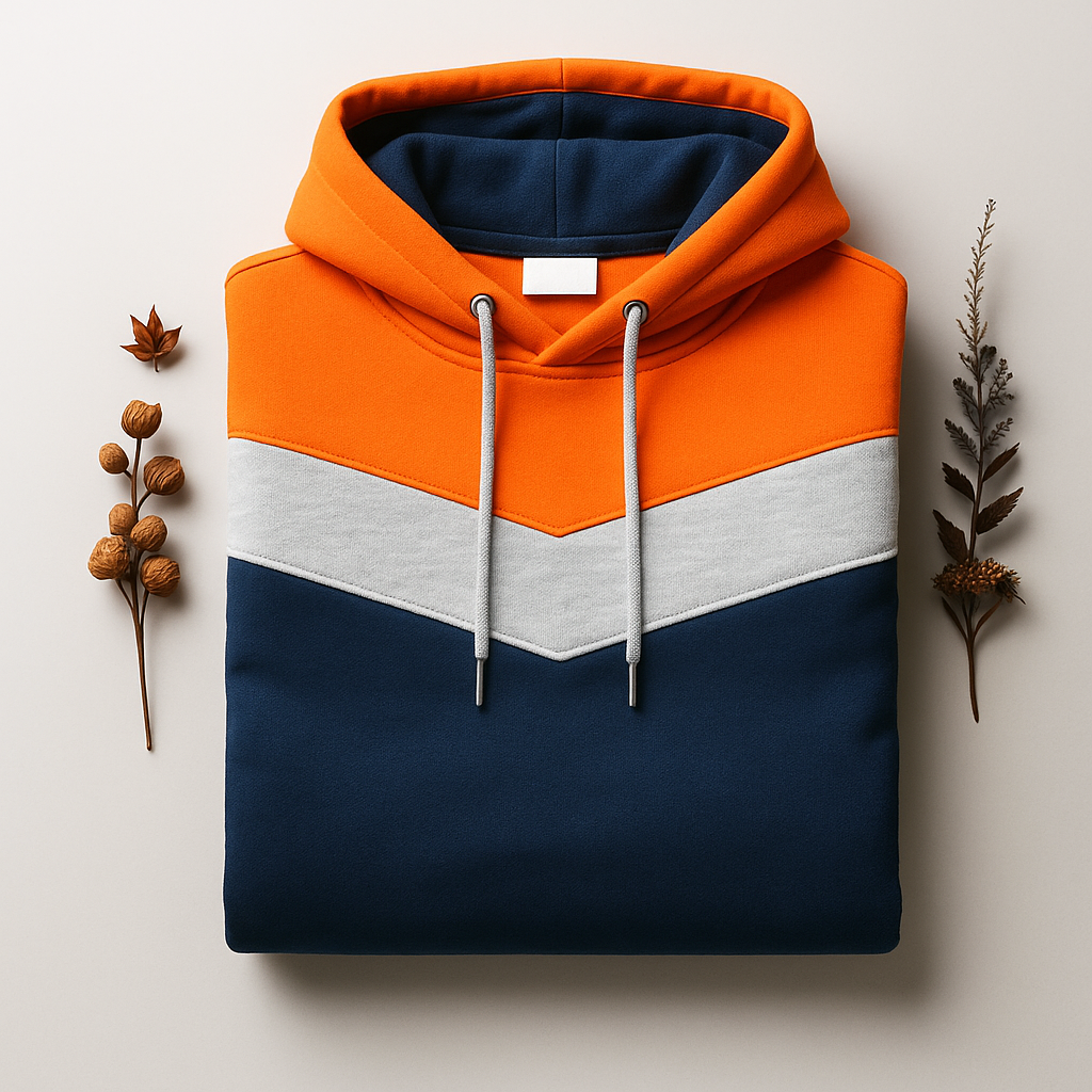 Premium Cotton Tri-Color Hoodie – Urban Sport Style