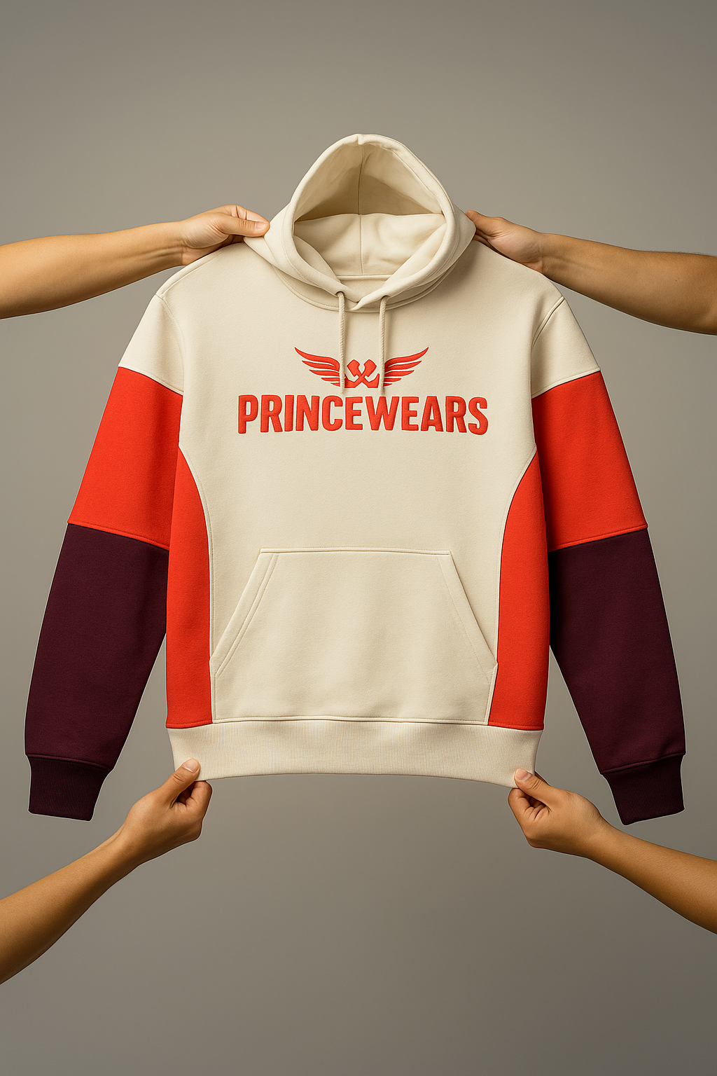 Bold Block cotton Hoodie – PRINCEWEARS Signature Edition