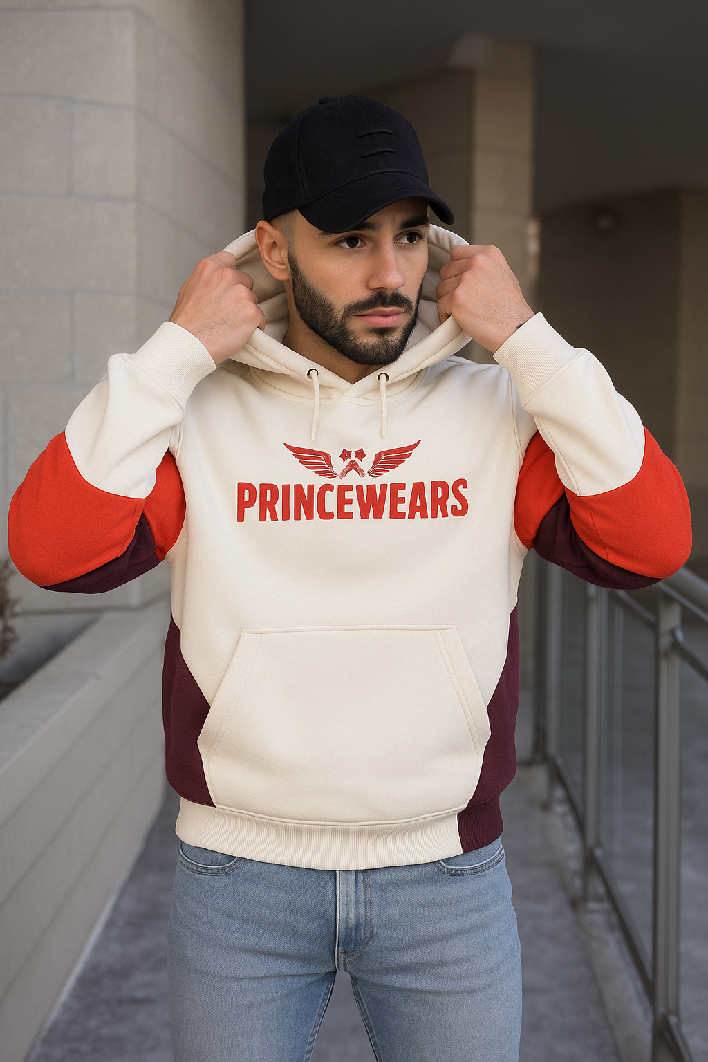 Bold Block cotton Hoodie – PRINCEWEARS Signature Edition