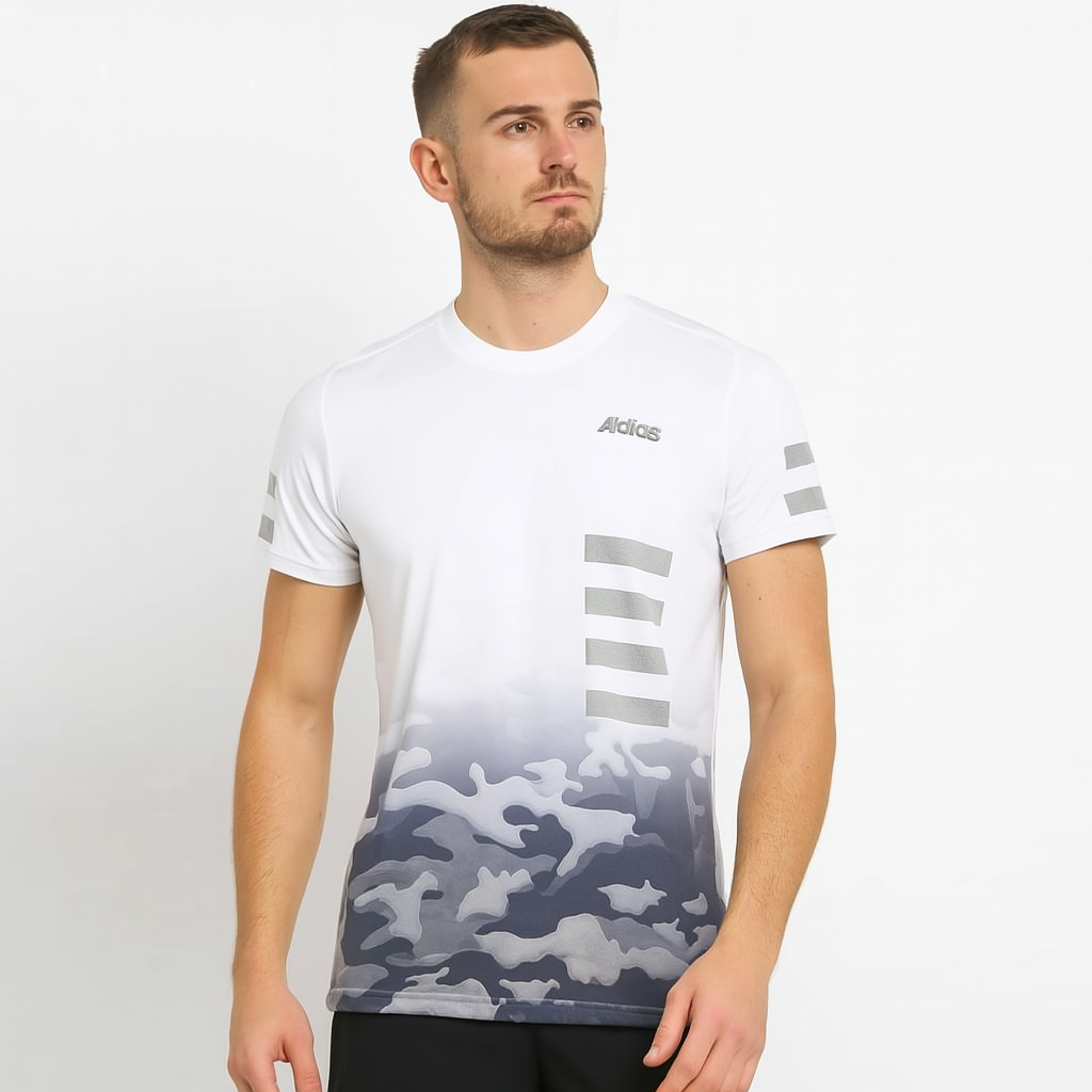 White Fade Camo Sublimation Sports T-Shirt