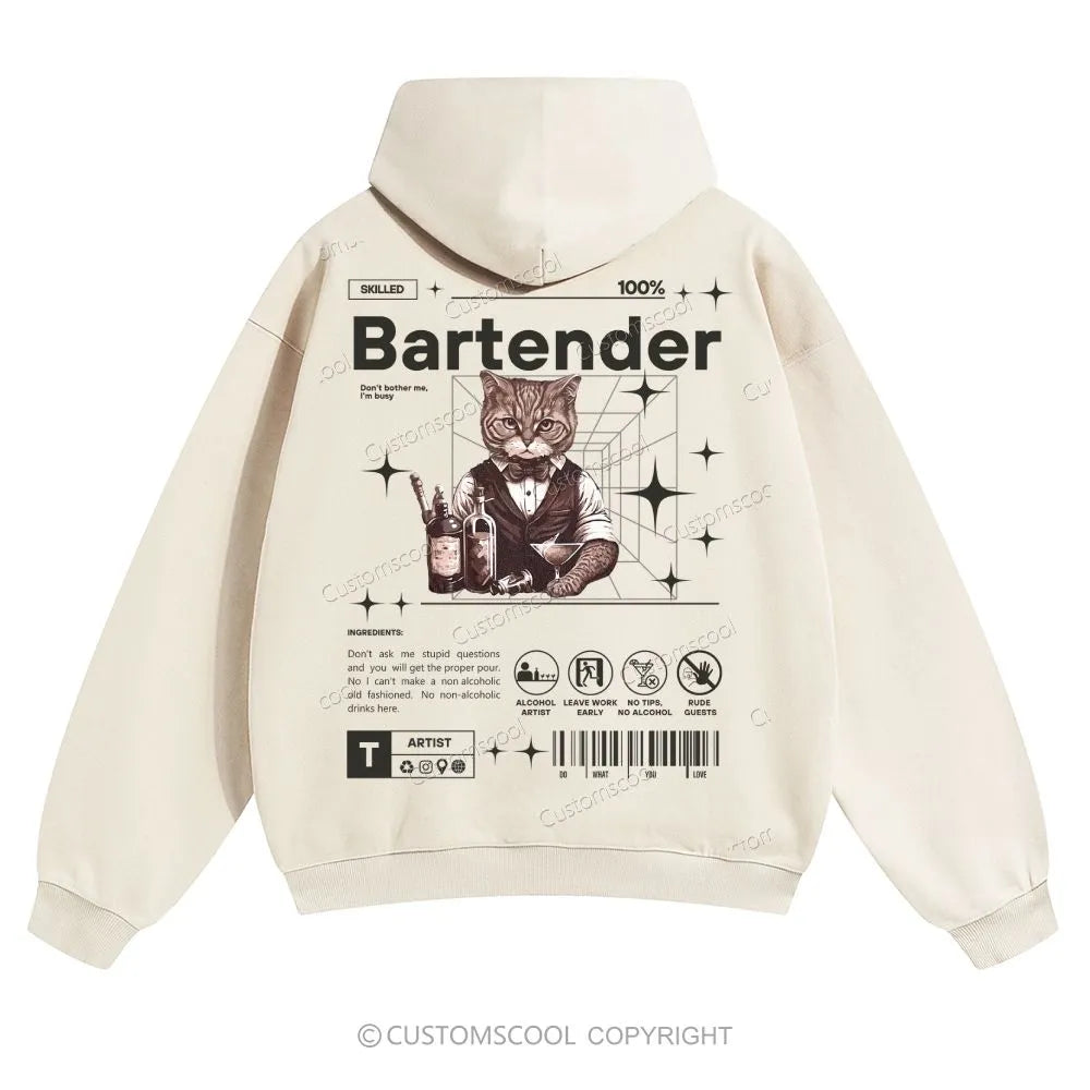 Bartender Solid Color Hoodie Customscool