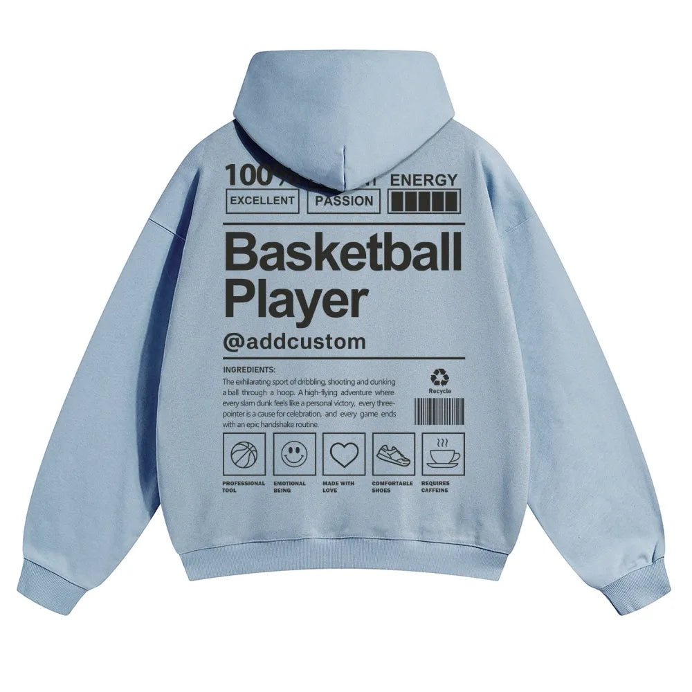 Basketball Player Addcustom Solid Color Hoodie Customscool