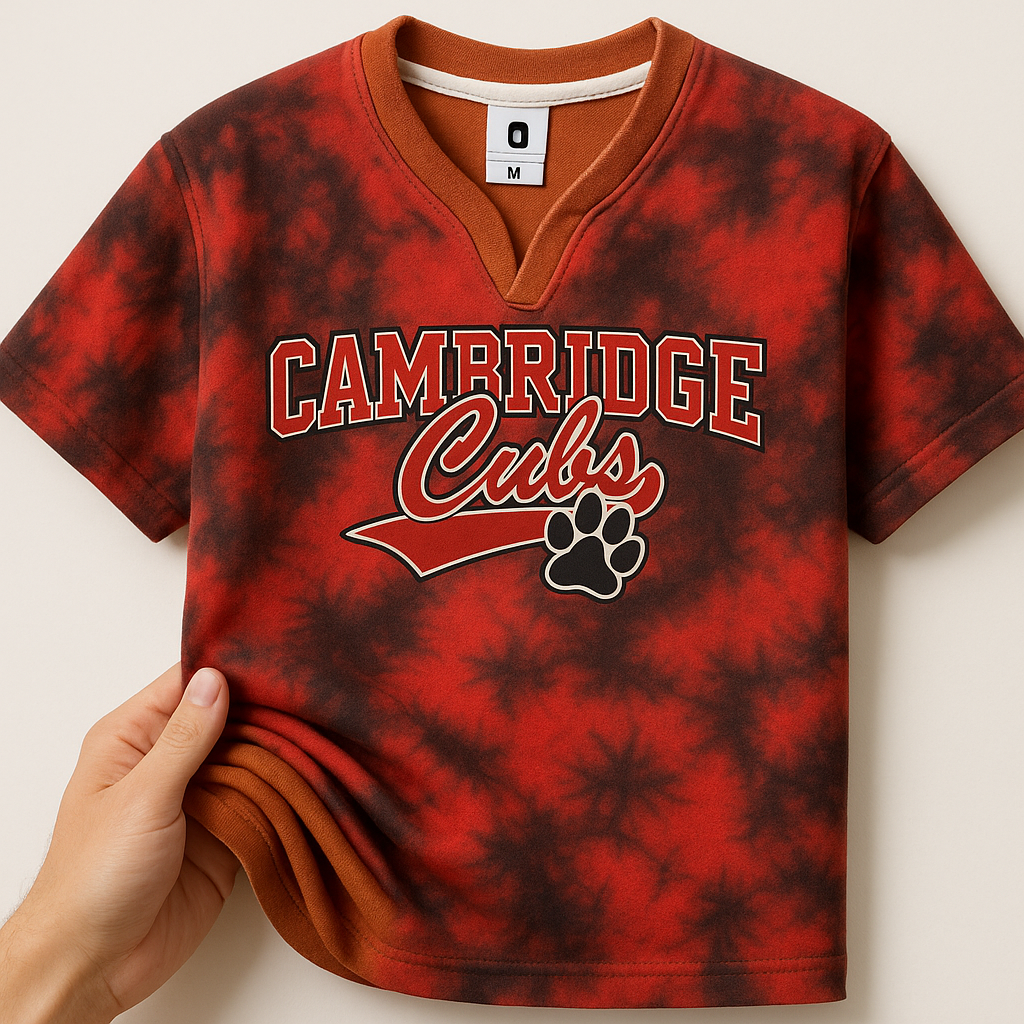 Cambridge Cubs Custom Tie-Dye washed T-Shirt