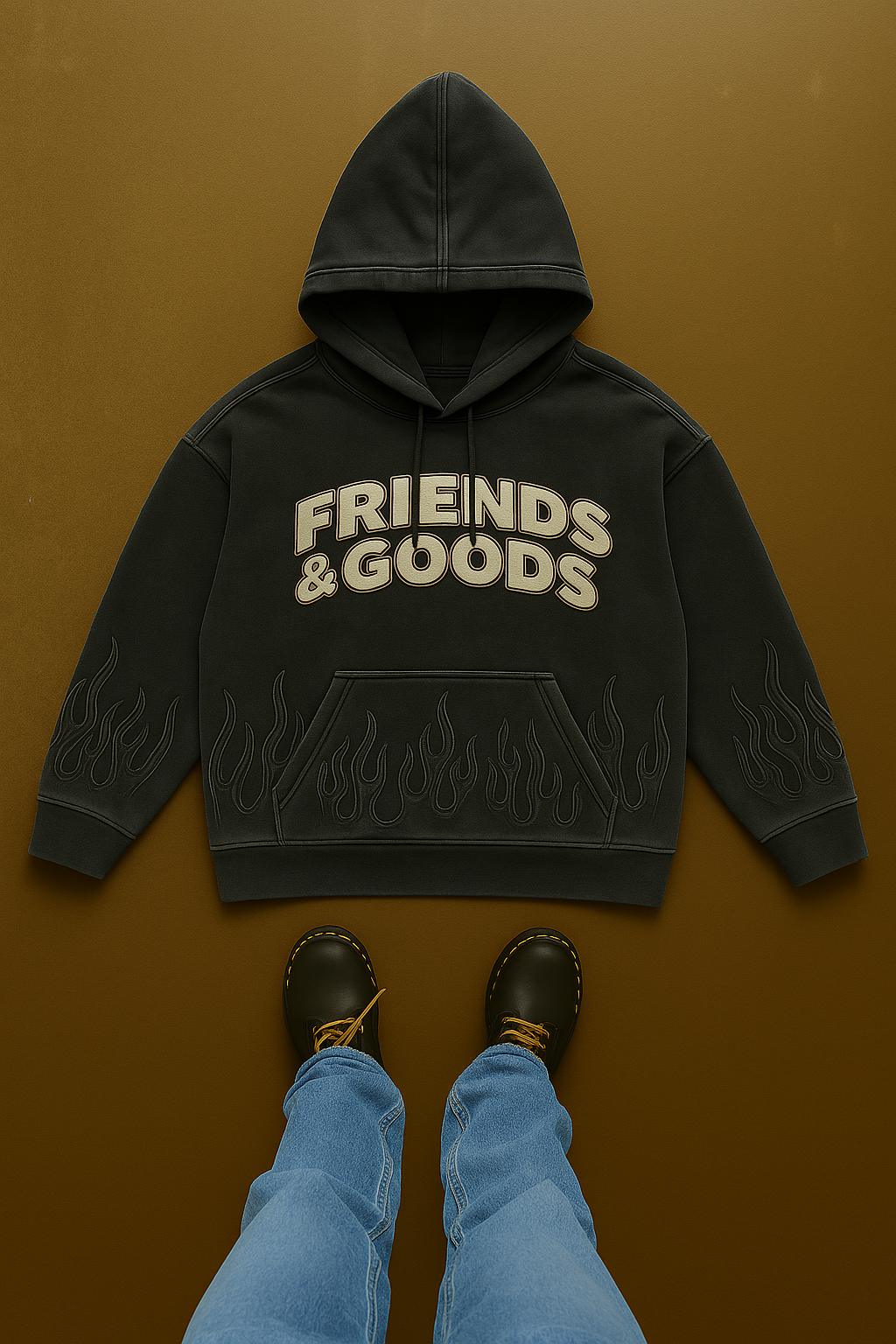Friends & Goods Flame Cotton Hoodie – Heavyweight Streetwear