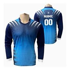 Blue Gradient Long Sleeve Sublimation Sports Jersey