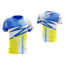 Blue Yellow Geometric Sublimation Sports T-Shirt